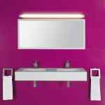Silestone Bathroom Collection - Exclusive Sink in Blanco Zeus & Wall in Magenta Energy