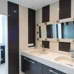 Silestone Bathroom Collection - Exclusive Sink in Haiku Polished Finish & Walls and Floor in Gedatsu y Haiku Polished Finish