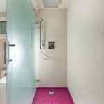 Silestone Bathroom Collection - Shower - Magenta Energy and Blanzo Zeus Polished Finish