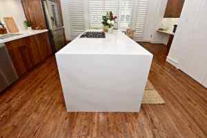 Silestone Calacatta Gold Island Waterfall Countertops