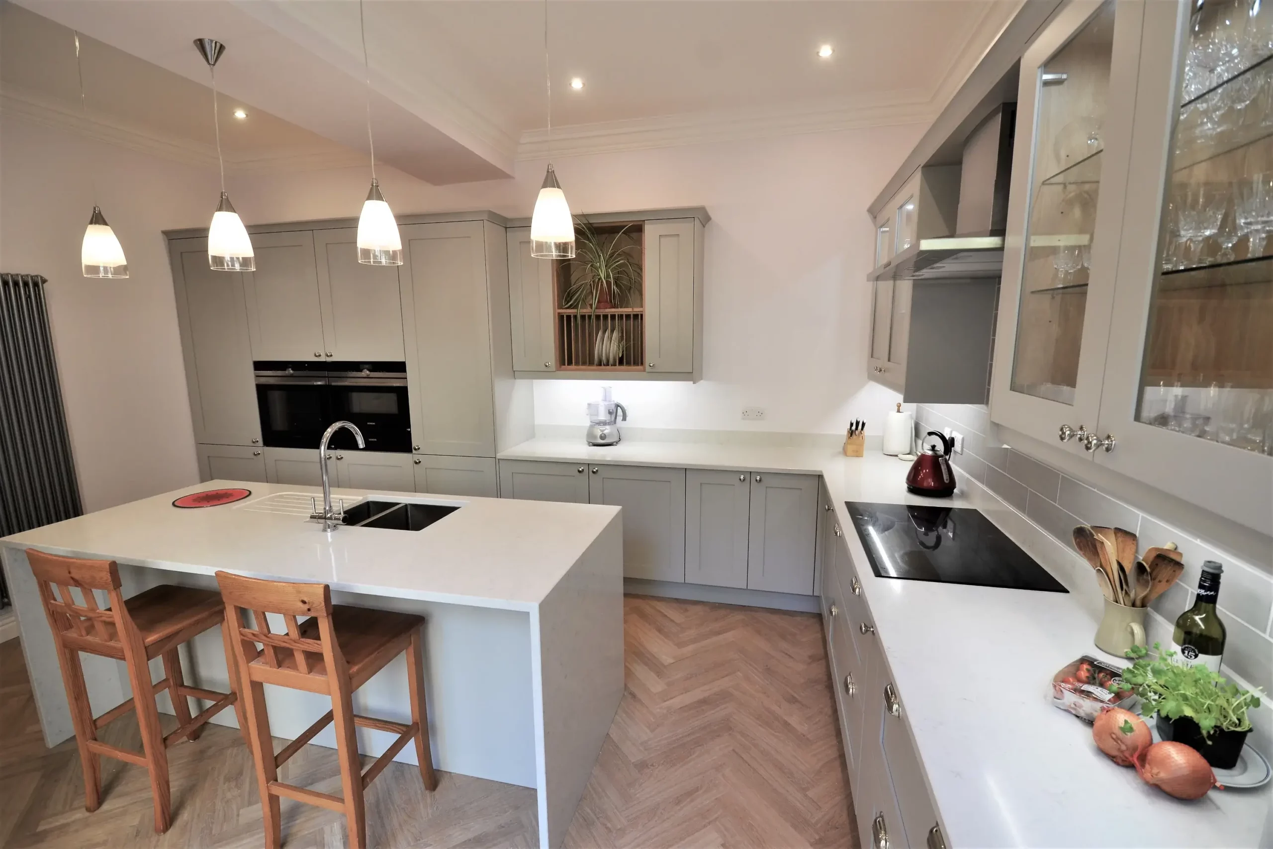 silestone snowy ibiza grey kitchen